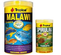 Tropical Malawi 1000 Ml Fiocchi + Spirulina Forte 36 % Compresse 250 Ml