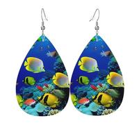 Tropical Ocean Sea Fish Orecchini In Pelle Stampato Orecchino In Pelle Moda Orecchini Per Carnevale Donne
