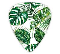 Tropical Palm Leaf Monstera Jungle Leaf Art Plettri per chitarra 12 confezioni - Varietà Plettri per chitarra Plettri sottili, medi, pesanti 0 .46/0,71/0,96 mm