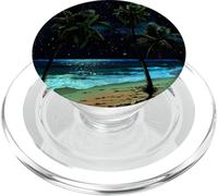 Tropical Palma Albero Spiaggia Notte Stelle Mare Oceano PopSockets PopGrip per MagSafe
