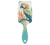 Tropical Parrot Green cute spazzola per capelli massaggiato massaggiatore cuoio capelluto per capelli fini con manico ergonomico cepillo para cabello de mujer