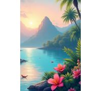 Tropical Serenity Journal: A Peaceful Writing Notebook Inspired by Lush Nature, Calm Waters and Sunset Landscapes