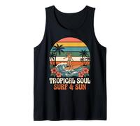 Tropical Soul Surfer Girl Surf e Sun Hawaiian Beach Retro Canotta