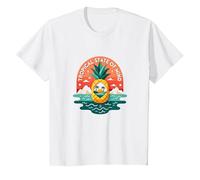 Tropical State of Mind Pineapple Paradise Beach, hawaiani Maglietta, Bambini, Bianco, 3 Anni