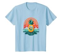 Tropical State of Mind Pineapple Paradise Beach, hawaiani Maglietta, Bambini, Celeste, 12 Anni