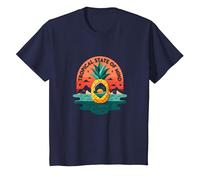 Tropical State of Mind Pineapple Paradise Beach, hawaiani Maglietta, Bambini, Navy, 10 Anni