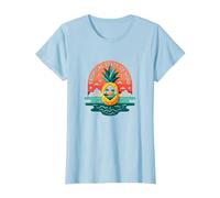 Tropical State of Mind Pineapple Paradise Beach, hawaiani Maglietta, Donna, Celeste, L