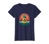 Tropical State of Mind Pineapple Paradise Beach, hawaiani Maglietta, Donna, Navy, XL