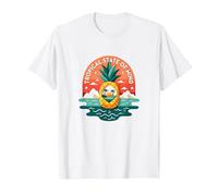 Tropical State of Mind Pineapple Paradise Beach, hawaiani Maglietta, Uomo, Bianco, L