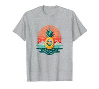 Tropical State of Mind Pineapple Paradise Beach, hawaiani Maglietta, Uomo, Grigio Melange, M