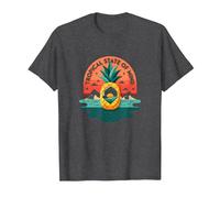 Tropical State of Mind Pineapple Paradise Beach, hawaiani Maglietta, Uomo, Grigio Scuro, XL