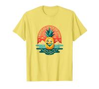 Tropical State of Mind Pineapple Paradise Beach, hawaiani Maglietta, Uomo, Limone, 3XL