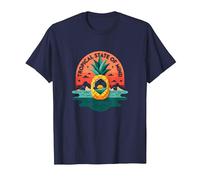 Tropical State of Mind Pineapple Paradise Beach, hawaiani Maglietta, Uomo, Navy, 3XL