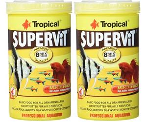 Tropical SUPERVIT 500ml / 100g - Mangime di Base per Tutti i Pesci d'acquario, sotto Forma di Scaglie (Confezione da 2)
