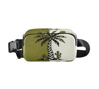Tropical Tree Verde Beige Alla Moda Cerniera Fanny Pack Sling Bag per piccolo imprenditore Impermeabile con Cinghia Regolabile per lo Shopping Sport Lavoro bolsa para hombre de cintura