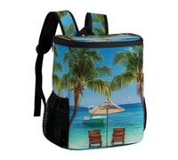 Tropical Vacation at The Beach Cooler Zaino isolato Ice Chest Bag Lunch Box Zaino per uomo donna