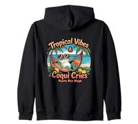 Tropical Vibes & Coqui Cries Isola magica di Porto Rico Felpa con Cappuccio