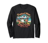 Tropical Vibes & Coqui Cries Isola magica di Porto Rico Maglia a Manica