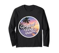 Tropical Vibes Palawan Filippine Spiaggia Tramonto Mare Souvenir Maglia a Manica
