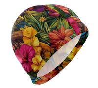 Tropical Vivid Tucans Fiori nuoto impermeabile per gli uomini Capelli Corti nuoto impermeabile donne adulto Protezione dei capelli e Drag Riduzione gorro de natación para mujer