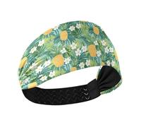 Tropicale Ananas Dorato Giallo Verde Palma Foglie Fiore no slip fascia per le donne moda Capelli Elastico per Allenamenti Palestra Corsa cintas para el cabello de mujer