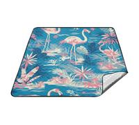 Tropicale Blu Pesca Fenicotteri Impermeabile Tavolo Da Picnic Portatile Parco Campeggio Coperta Packable per Famiglia Concerto Coperta manta para la playa