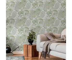 Tropicale Foglie Parati AS Creation 39355-4 Grigio Oro Botanico Trama Vinile