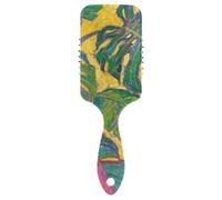 Tropicale Monstera Deliciosa Foglie Pittura a Olio carino pennello per phon asciugato cuoio capelluto massaggiatore spazzola per capelli spessi con manico ergonomico cepillo para definir rizos