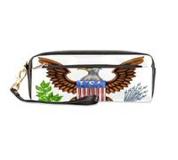 TropicalLife American Eagle Design Astucci in pelle PU portapenne per bambini ragazze ragazzi uomini donne USA aquila astuccio astuccio cerniera cancelleria cosmetici cosmetici borse, Colore, Taglia