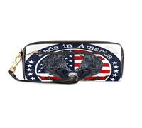 TropicalLife American Eagle Flag Astuccio portapenne in pelle PU per bambini ragazze ragazzi uomini donne USA aquila astuccio astuccio cerniera cancelleria cosmetici cosmetici borse, Colore, Taglia
