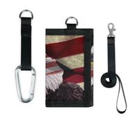 TropicalLife Bald Eagle - Portafoglio con bandiera americana, sottile, piccola tasca, organizer per denaro, borsa leggera e portatile