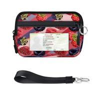 TropicalLife Blackberries - Portafoglio per donne, uomini, bambini, ragazze, ragazzi, more e frutta, mini custodia per carte con cerniera, con finestra per documenti, leggera, portatile, piccola borsa