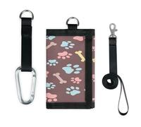 TropicalLife Bones Paws - Portafoglio sottile e piccolo, organizer per denaro, motivo: zampe di animali, borsa leggera e portatile
