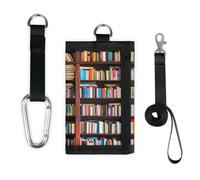TropicalLife Bookshelf Print Wallet Slim Small Pocket Money Organisers Bag Bookshelf Pattern Lightweight Portable Change Purse