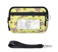 TropicalLife Carino Fiore Ape Koala Portafoglio per Donne Uomini Bambini Ragazze Ragazzi Borse Mini Zip Card Case con Finestra ID Leggero Portatile Piccolo Portamonete Organizer Bag