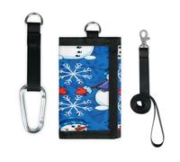 TropicalLife Carino Inverno Pupazzo di Neve Portafoglio Sottile Piccola Tasca Organizzatori di Soldi Borsa Natale Fiocchi di Neve Leggero Portatile