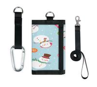 TropicalLife Carino pupazzo di neve fiocchi di neve portafoglio sottile piccola tasca organizer per denaro borsa Natale leggero portatile cambio borsa