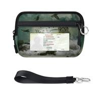 TropicalLife Deer Magic Castle Portafoglio per donne uomini bambini ragazze ragazzi cervi mini zip porta carte con finestra ID leggero portatile piccola borsa organizer per carte di credito
