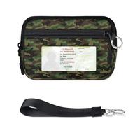 TropicalLife Forest Camo Portafoglio per donne, uomini, bambini, ragazze, ragazzi, mimetico, mini custodia per carte con cerniera, con finestra per documenti, leggera, portatile, piccola borsa