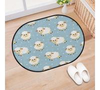 TropicalLife Funny Dreams - Zerbino con pecora, per soggiorno, cucina, casa, bagno, motivo pecora, lavabile, per interni ed esterni, antiscivolo, 40 x 60 cm