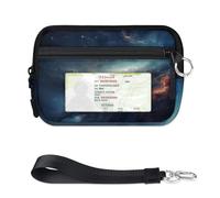 TropicalLife Galaxy Space Nebula Portafoglio per donne uomini bambini ragazze ragazzi borse mini zip card case con finestra ID leggero portatile piccolo portamonete organizzatore borsa