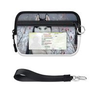 TropicalLife Husky Dog - Portafoglio invernale per donne, uomini, bambini, ragazze, ragazzi, cani, mini porta carte con cerniera, con finestrella per documenti, leggero, portatile, piccola borsa