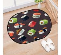 TropicalLife Kawaii Sushi Food Zerbino Ingresso Tappeto per Soggiorno Cucina Casa Bagno Sushi Area Tappeti Lavabile Interno Esterno Antiscivolo Zerbino 40 x 60 cm