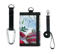 TropicalLife Merry Christmas - Portafoglio con pupazzo di neve, sottile, piccola tasca, organizer per denaro, borsa leggera e portatile