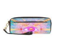 TropicalLife Mystical Eye - Astuccio in pelle PU per penne per bambini, ragazze, ragazzi, uomini, donne, astuccio per matite per occhi, astuccio con cerniera per cancelleria, cosmetici e trucchi,