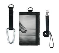 TropicalLife Nero Bianco Cavallo In Esecuzione Portafoglio Sottile Piccola Tasca Soldi Organizzatori Borsa Cavallo Leggero Portatile Cambiamento Borsa