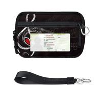 TropicalLife Notes and Love Heart Wallet per donne, uomini, bambini, ragazze, ragazzi, note musicali, portamonete, mini porta carte con cerniera, con finestrella per documenti d'identità, leggero