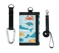 TropicalLife Ocean Creatures Portafoglio sottile piccola tasca organizer per denaro borsa oceano animale leggero portatile borsa cambiamento
