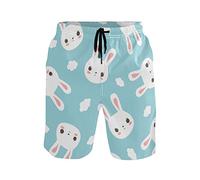 TropicalLife Pantaloncini da spiaggia da uomo Carino Coniglio Nuvola Modello Costume Da Bagno S Pantaloncini Fodera In Mesh Costumi Da Bagno, Multi, M/L