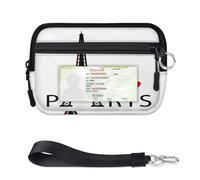 TropicalLife Parigi Torre Eiffel Love portafoglio per donne uomini bambini ragazze ragazzi Paris borsette mini zip porta carte con finestra ID leggero portatile piccolo portamonete organizer borsa